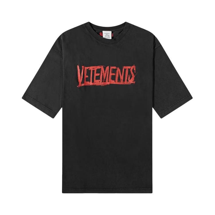 Vetements World Tour Logo T-Shirt Washed Black