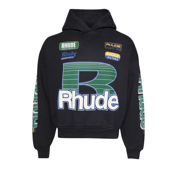 Rhude Roadway Racing Hoodie Vintage Black