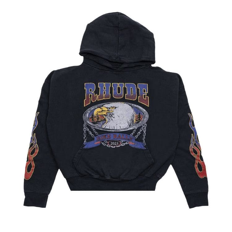 Rhude Screaming Eagle Hoodie Vintage Black