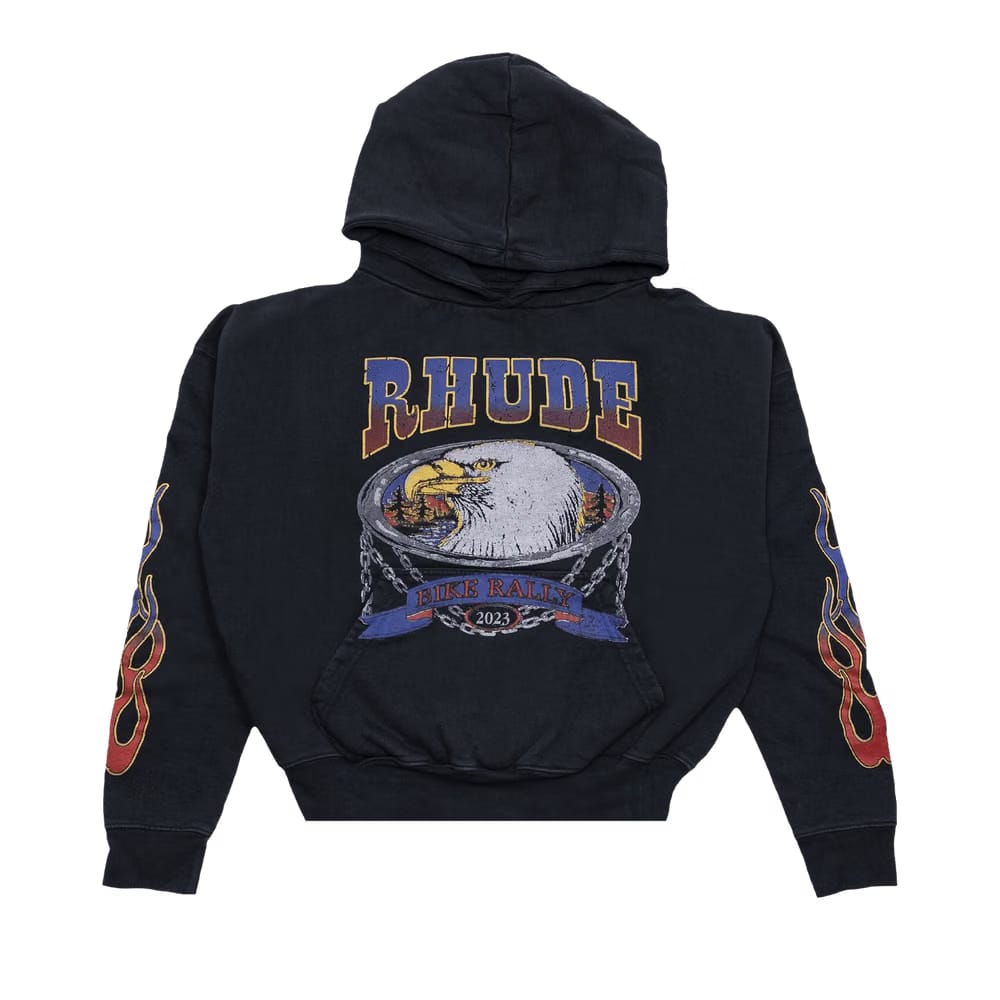Rhude Screaming Eagle Hoodie Vintage Black