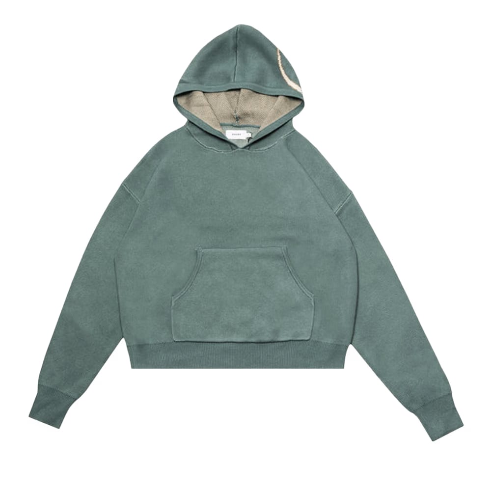 Rhude Script Logo Knit Hoodie Ivory/Sage