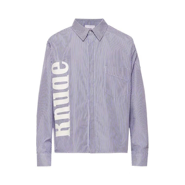 Rhude Side Logo Long-Sleeve Shirt Blue/White