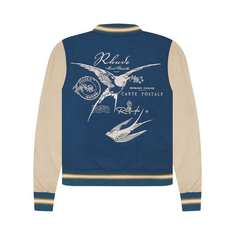 Rhude Sparrow Varsity Jacket Slate/Creme