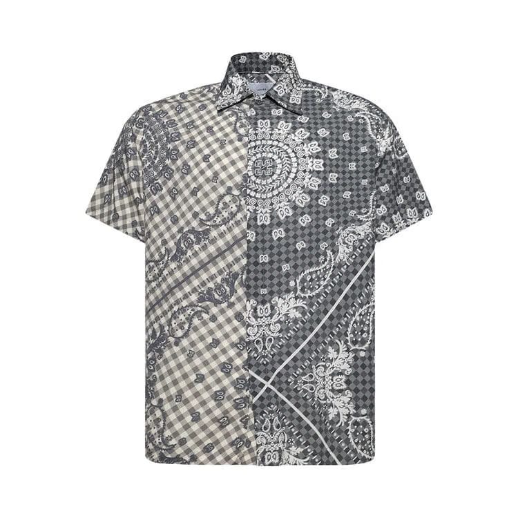 Rhude Split Gingham Bandana Button Up Shirt Black/White