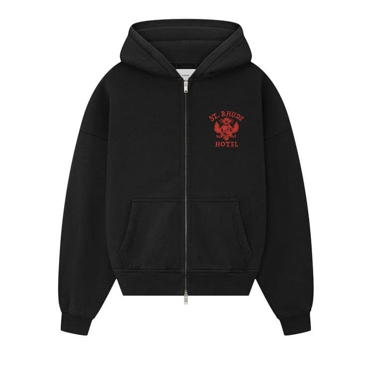 Rhude St. Rhude Seal Zip Up Hoodie Vintage Black/Red