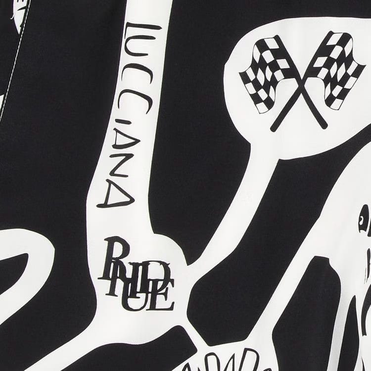 Rhude Strada Silk Shorts Black/White