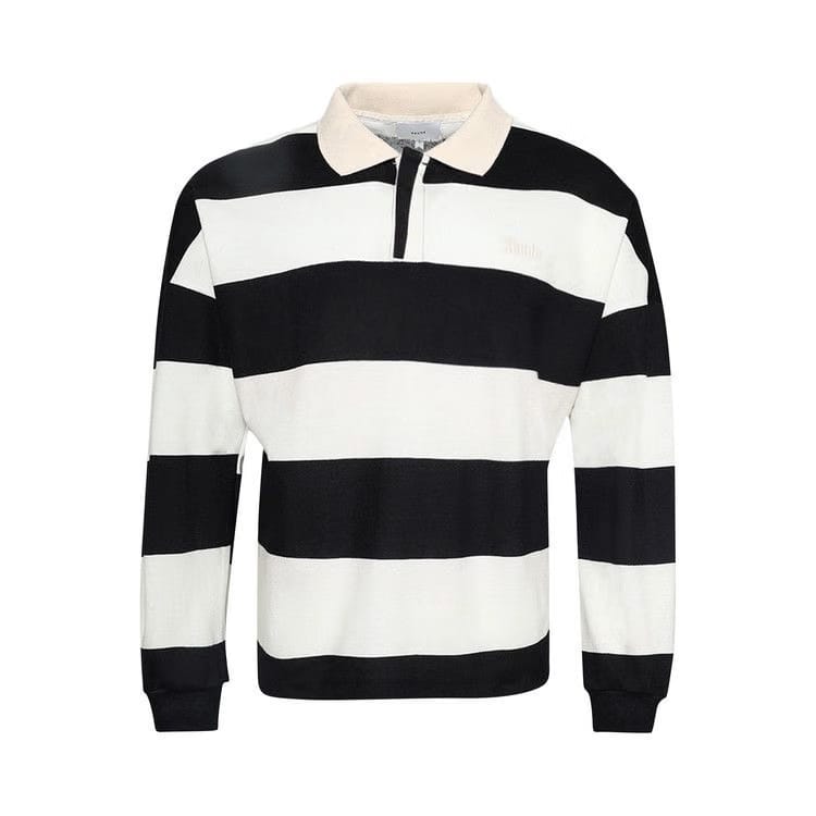 Rhude Striped Pique Polo White/Black