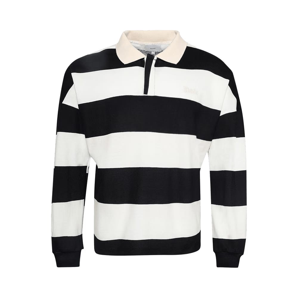 Rhude Striped Pique Polo White/Black