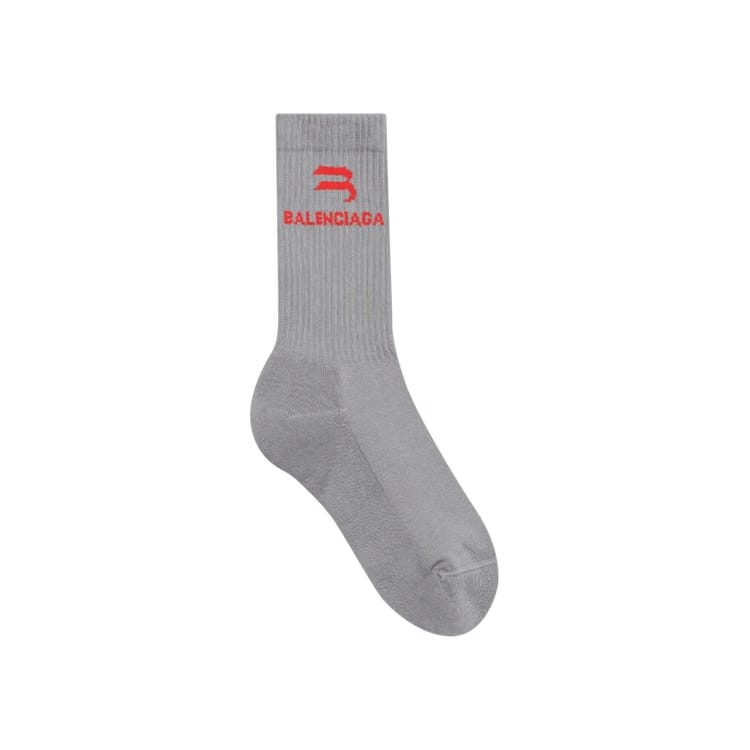 Balenciaga Sporty B Tennis Socks Lead/Red