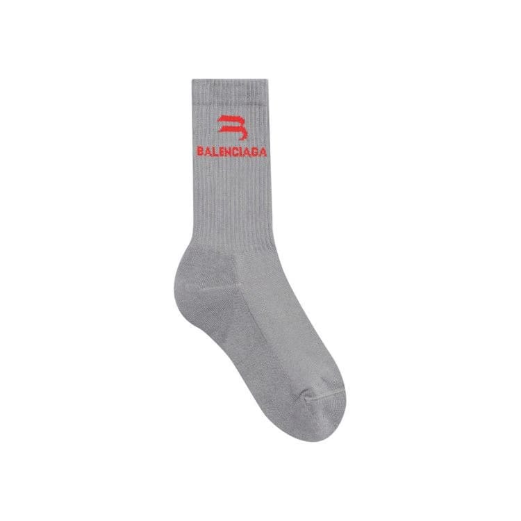 Balenciaga Sporty B Tennis Socks Lead/Red