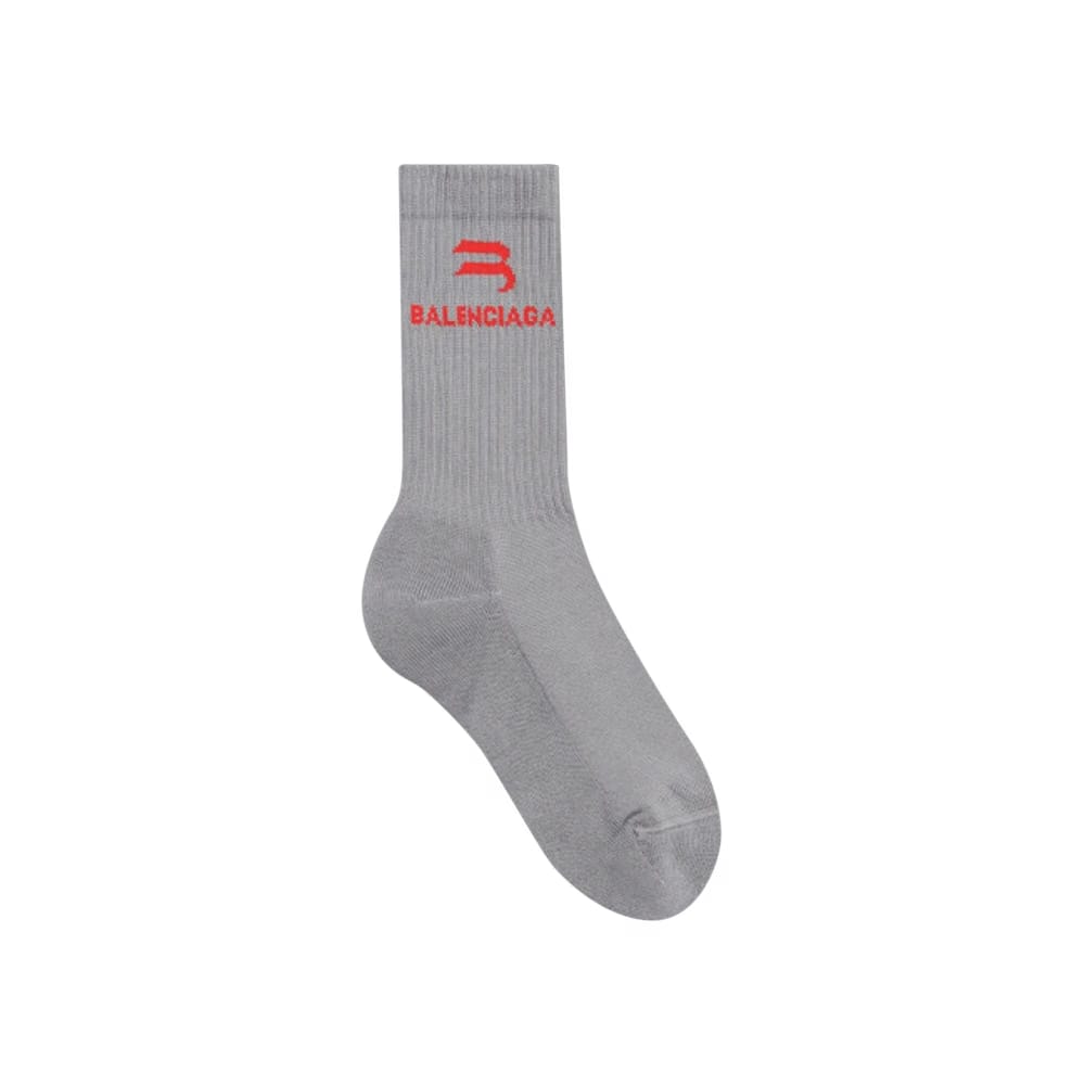 Balenciaga Sporty B Tennis Socks Lead/Red