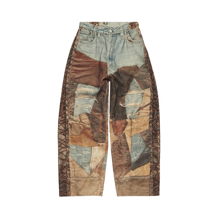 Acne Studios Patchwork Denim Jeans Blue/Brown
