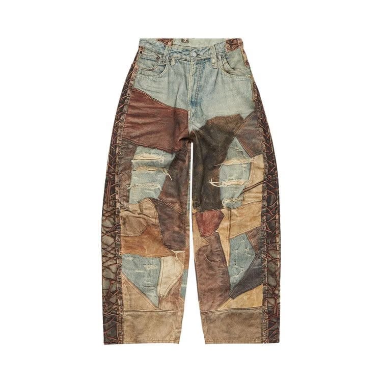 Acne Studios Patchwork Denim Jeans Blue/Brown