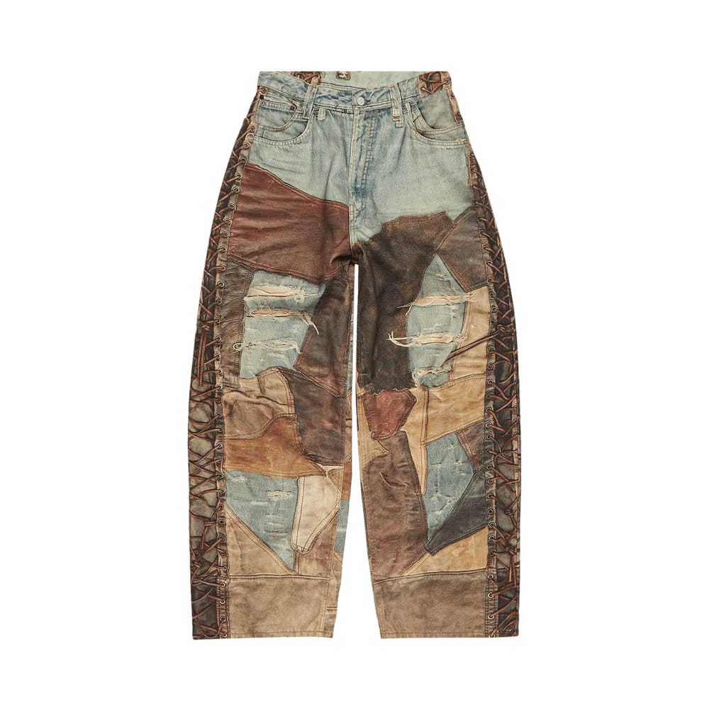 Acne Studios Patchwork Denim Jeans Blue/Brown