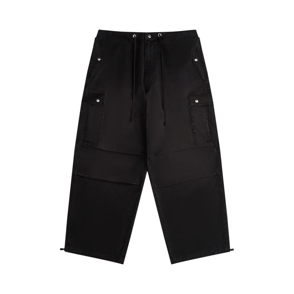 Rhude Washed Parachute Pants Black