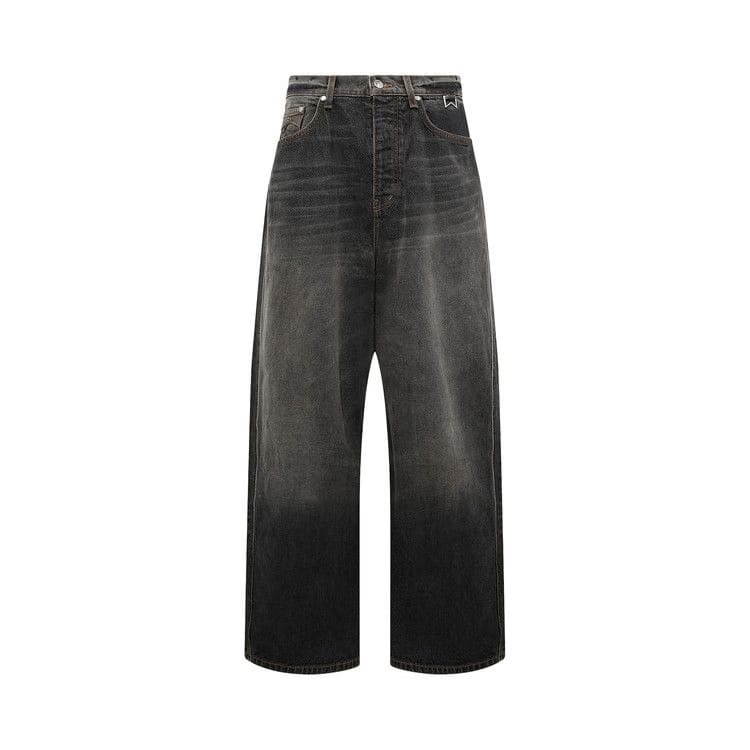 Rhude Wide Leg Traxedo Denim Pants Agoura Black