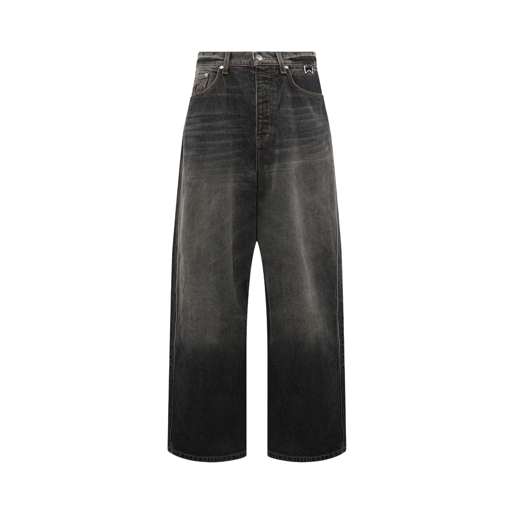 Rhude Wide Leg Traxedo Denim Pants Agoura Black