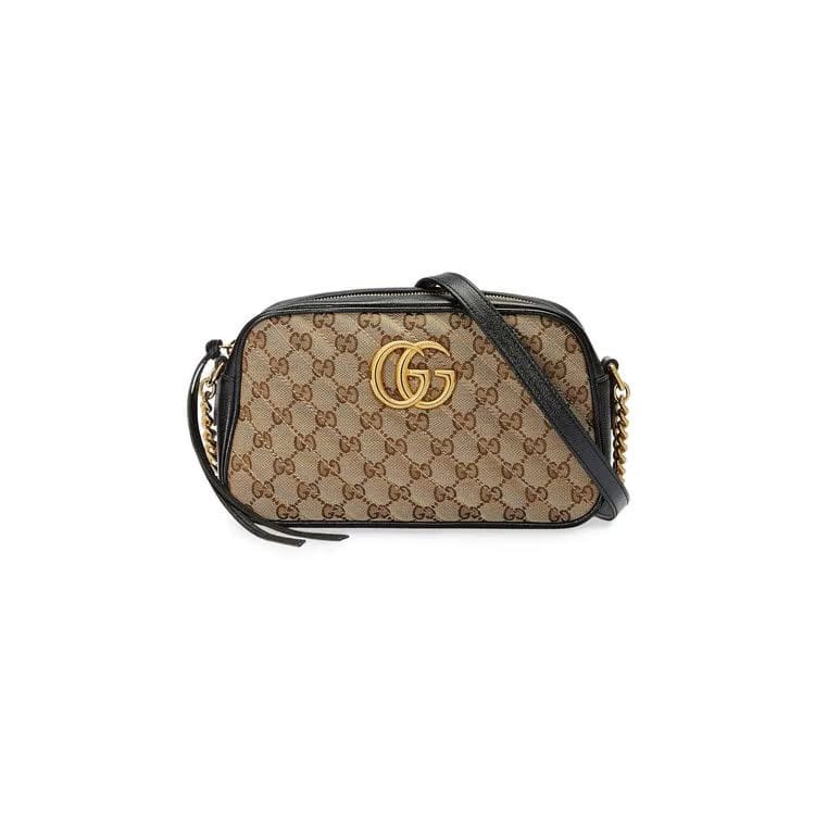 Gucci GG Marmont Small Shoulder Bag Beige Ebony/Nero