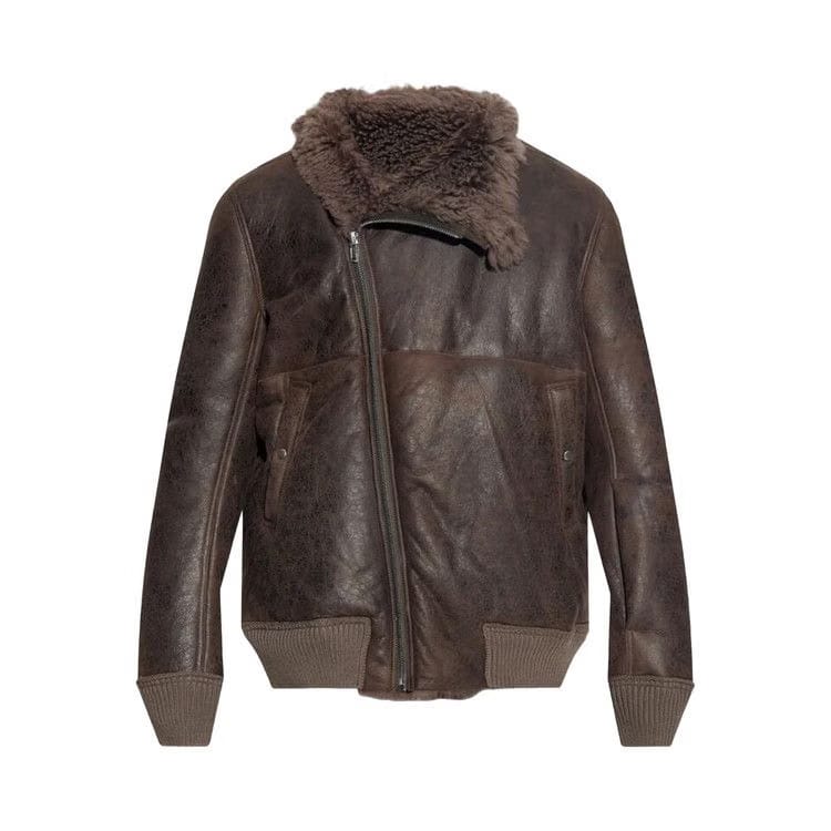 Rick Owens Bomber In Montone Hollywood Flight Jacket Darkdust