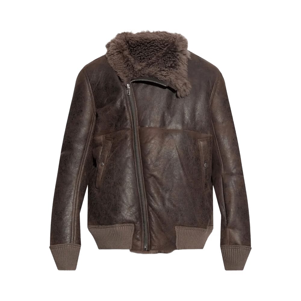 Rick Owens Bomber In Montone Hollywood Flight Jacket Darkdust