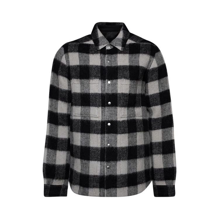 Rick Owens Giacca Outershirt Black Plaid