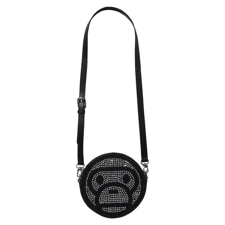 BAPE Baby Milo Crystal Stone Shoulder Bag Black
