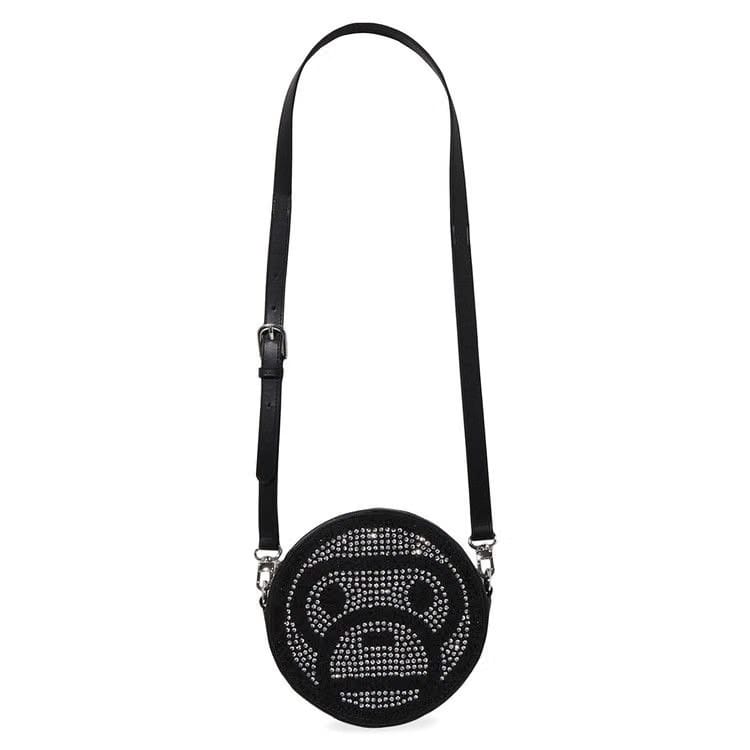 BAPE Baby Milo Crystal Stone Shoulder Bag Black
