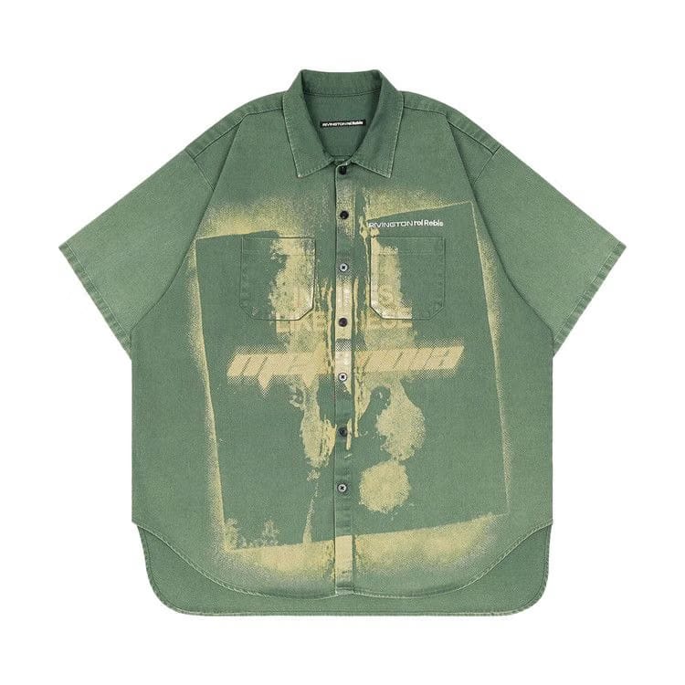 RIVINGTON roi Rebis In Times Like These Working Man Shirt Green