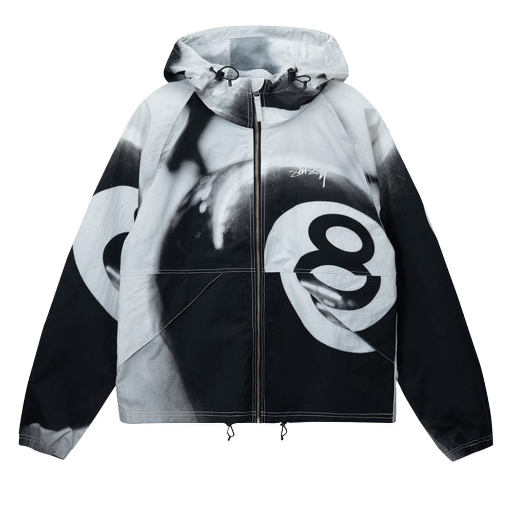 Stussy 8 Ball Beach Shell Grayscale