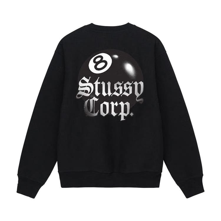 Stussy 8 Ball Corp. Crew Black