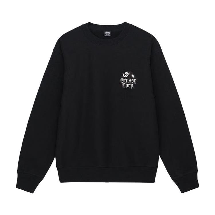 Stussy 8 Ball Corp. Crew Black