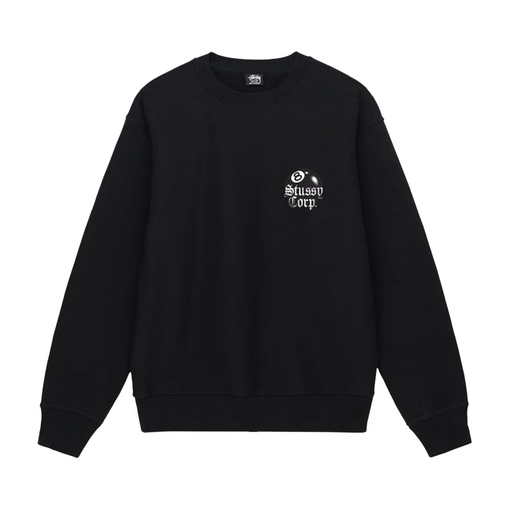 Stussy 8 Ball Corp. Crew Black