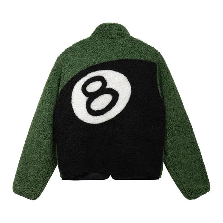Stussy 8 Ball Sherpa Jacket Green
