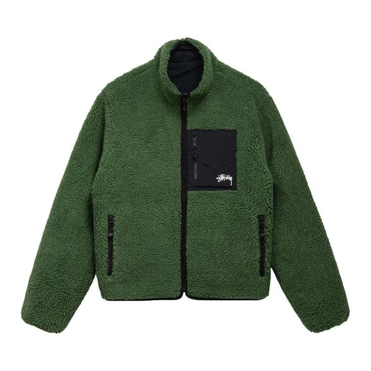 Stussy 8 Ball Sherpa Jacket Green