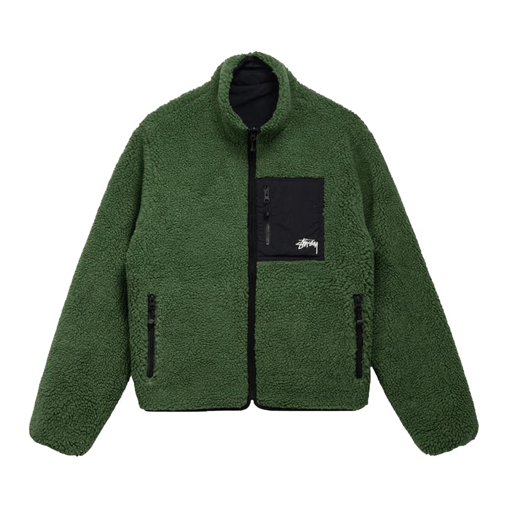 Stussy 8 Ball Sherpa Jacket Green