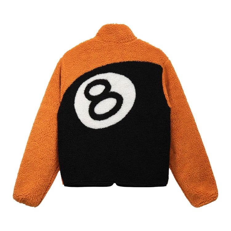 Stussy 8 Ball Sherpa Jacket Orange