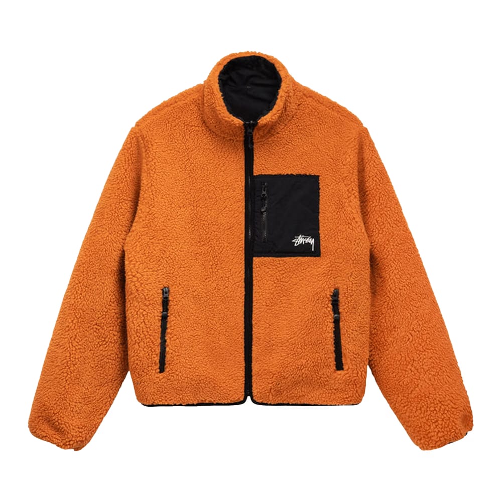 Stussy 8 Ball Sherpa Jacket Orange