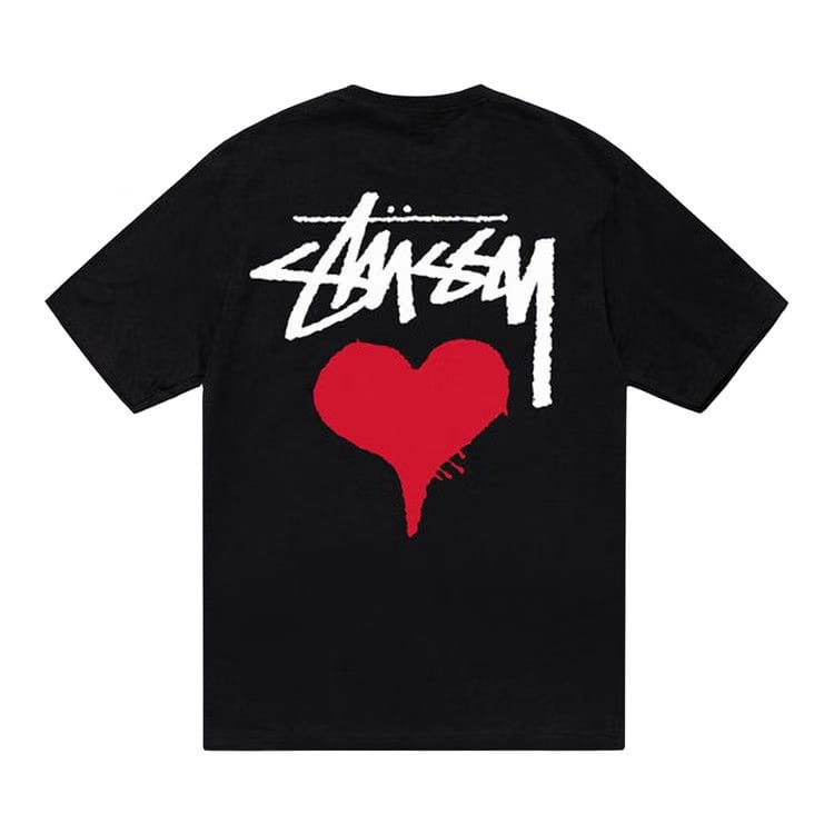 Stussy Stock Heart T-Shirt Black