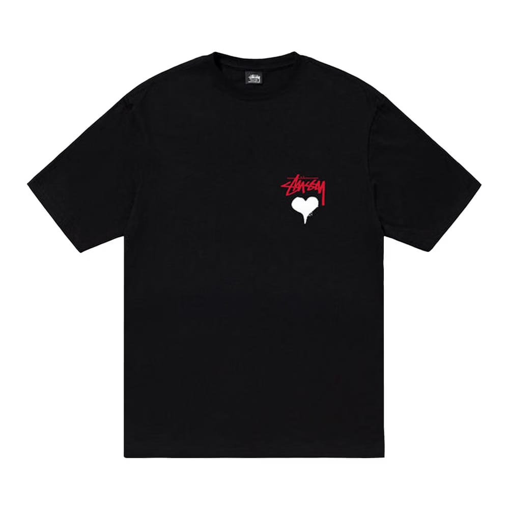 Stussy Stock Heart T-Shirt Black