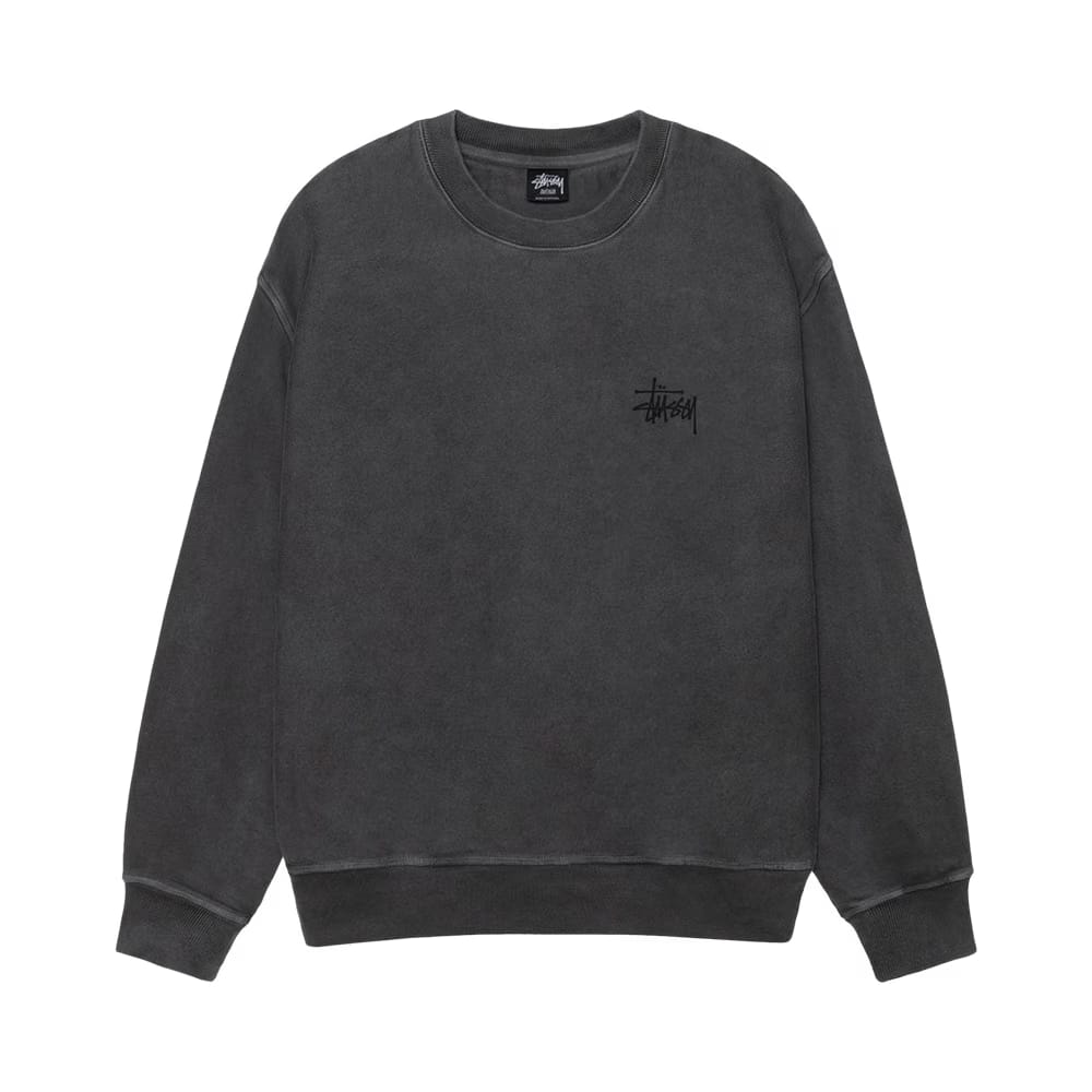 Stussy Basic Crew Pigment Dyed Black/Black