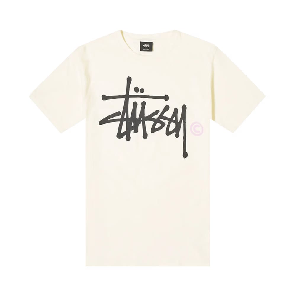 Stussy Basic Logo Pigment Dyed T-Shirt Natural