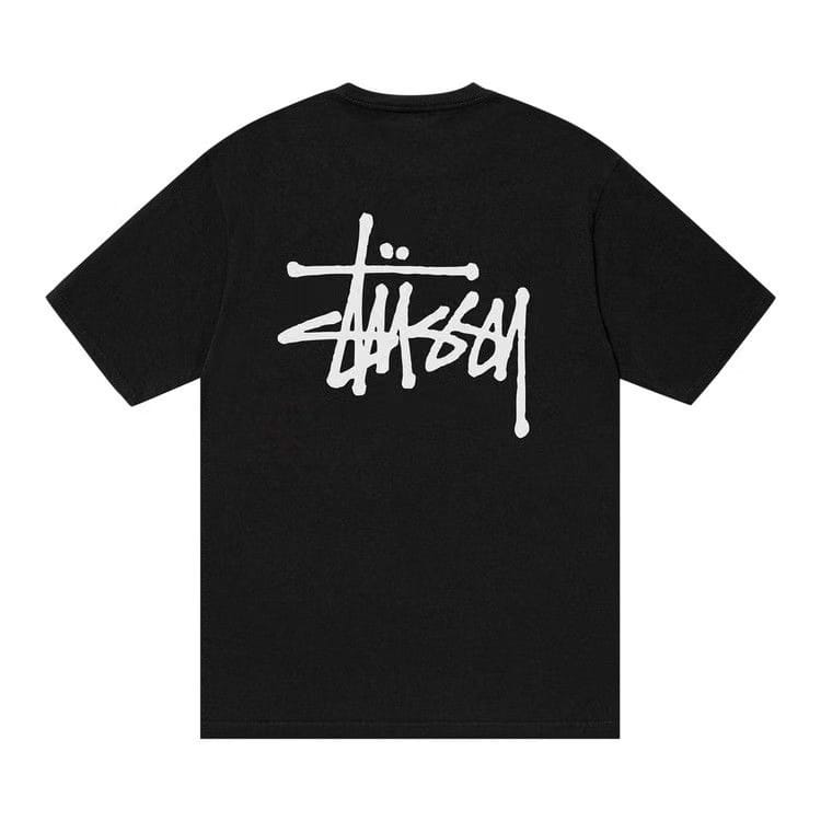Stussy Basic Pigment Dyed Logo T-Shirt Black