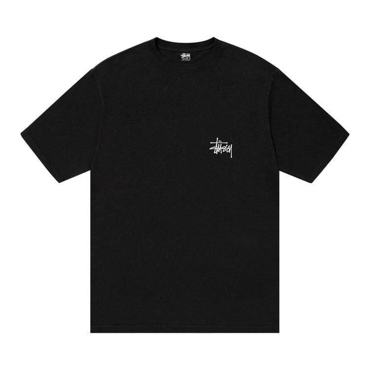 Stussy Basic Pigment Dyed Logo T-Shirt Black