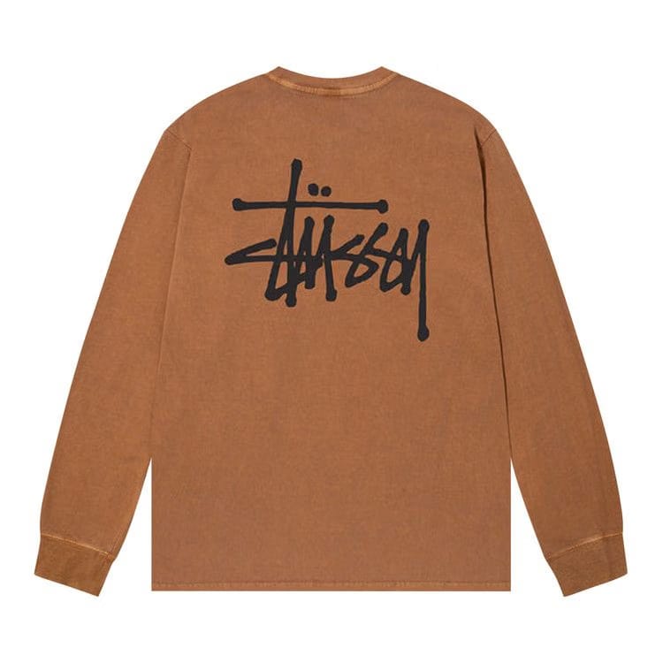 Stussy Basic Pigment Dyed Long-Sleeve T-Shirt Almond