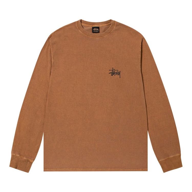 Stussy Basic Pigment Dyed Long-Sleeve T-Shirt Almond