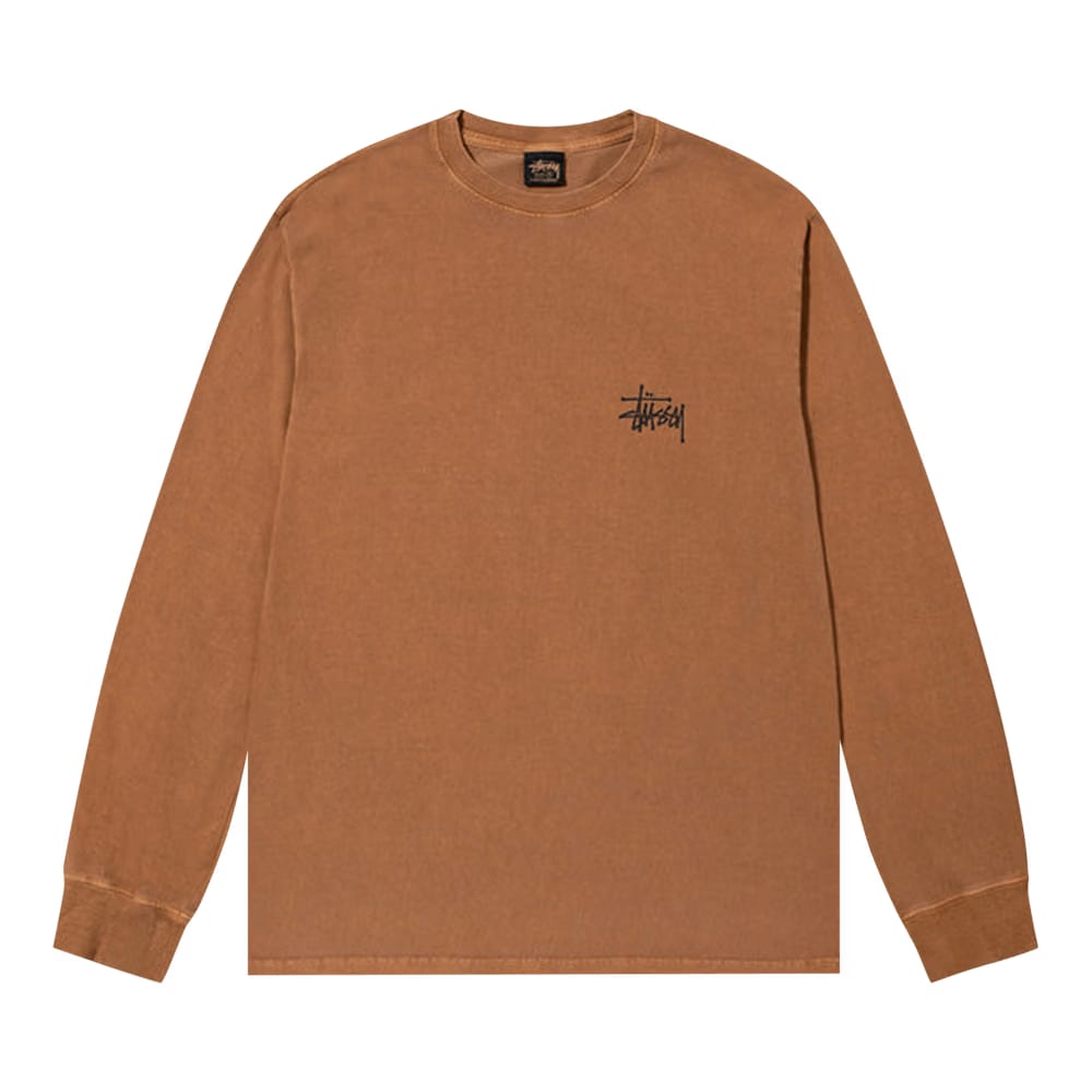 Stussy Basic Pigment Dyed Long-Sleeve T-Shirt Almond