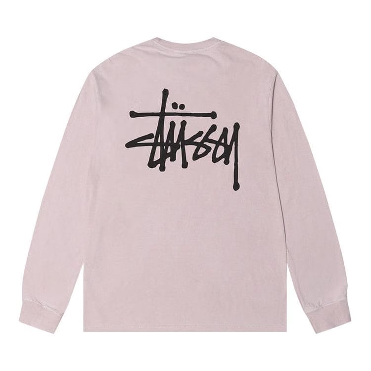 Stussy Basic Pigment Dyed Long-Sleeve T-Shirt Blush