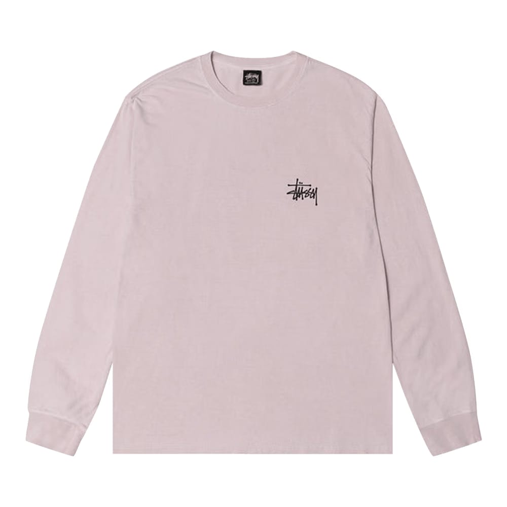 Stussy Basic Pigment Dyed Long-Sleeve T-Shirt Blush