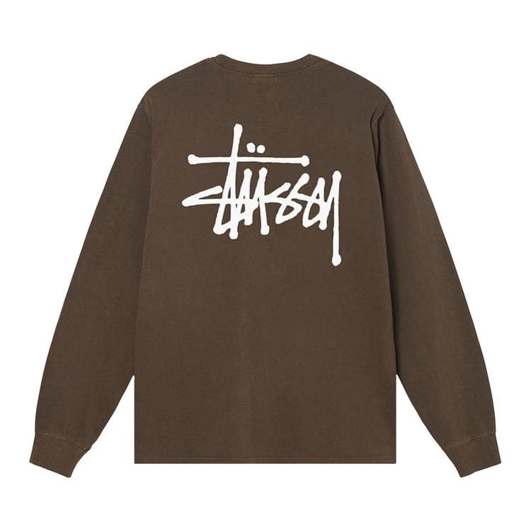 Stussy Basic Pigment Dyed Long-Sleeve T-Shirt Coffee