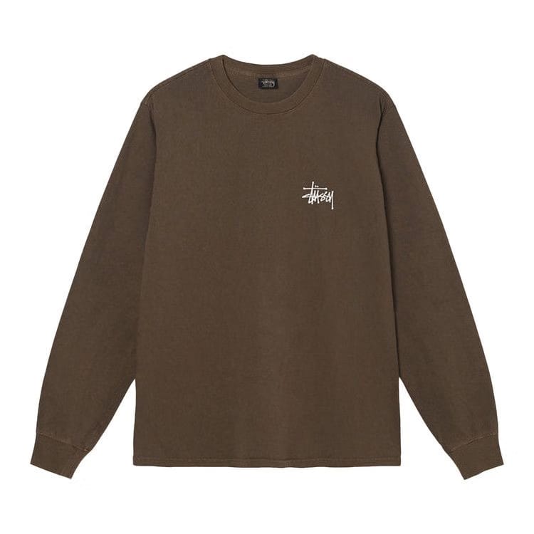 Stussy Basic Pigment Dyed Long-Sleeve T-Shirt Coffee